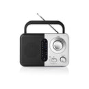 Nedis RDFM1300WT Fm-radio 2,4 W Draaggreep Zwart / Wit