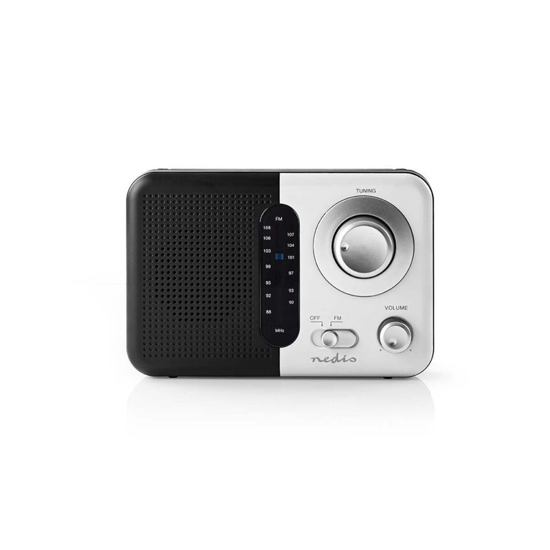 Nedis RDFM1300WT Fm-radio 2,4 W Draaggreep Zwart / Wit