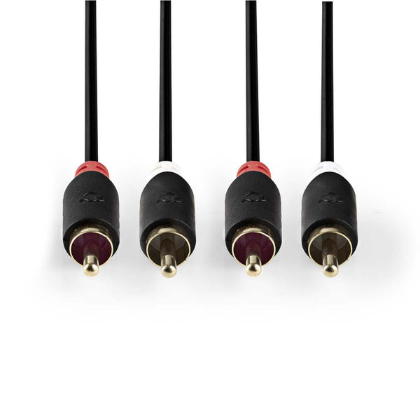 Nedis CABP24200AT20 Stereo Audiokabel 2x Rca Male - 2x Rca Male 2,0 M Antraciet