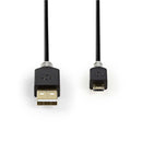 Nedis CCBP60500AT20 Usb-kabel Usb-a Male Usb Micro-b Male Verguld 2.00 M Rond Pvc Antraciet Polybag
