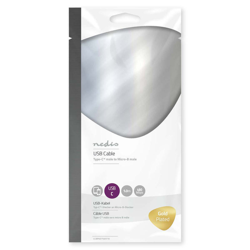 Nedis CCBP60750AT10 Kabel Usb 2.0 Type-c Male - Micro-b Male 1,0 M Antraciet