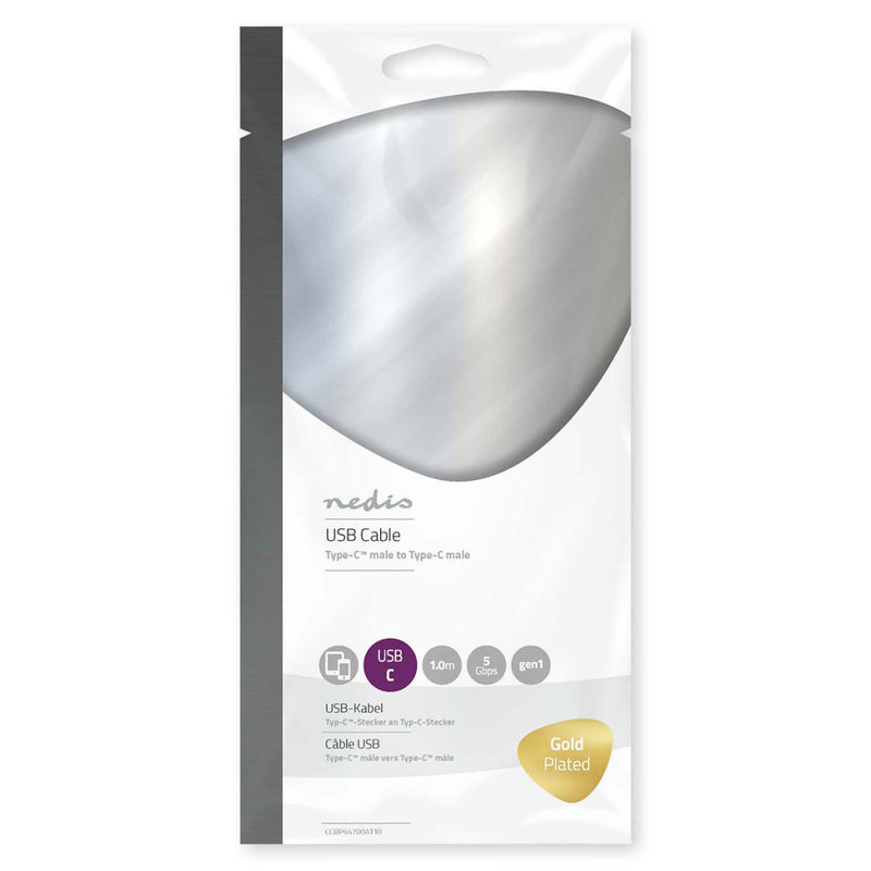 Nedis CCBP64700AT10 Usb 3.1-kabel (gen1) Type-c Male - Type-c Male 1,0 M Antraciet