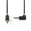Nedis CABP22600AT10 Stereo Audiokabel 3,5 Mm Male - 3,5 Mm Male Haaks 1,0 M Antraciet