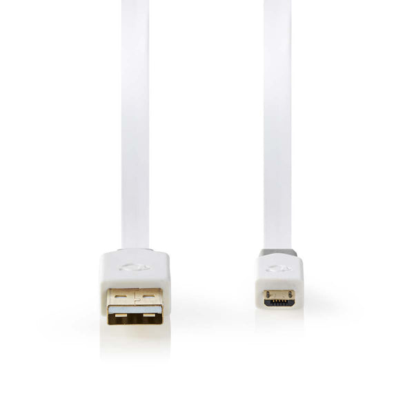 Nedis CCBP60500WT10 Usb 2.0-kabel Plat A Male - Micro-b Male 1,0 M Wit