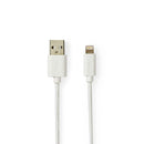 Nedis CCBP39300WT20 Data- En Oplaadkabel Apple Lightning 8-pins Male - Usb A Male 2,0 M Wit