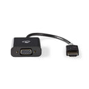 Nedis CCBP34900AT02 Hdmi - Vga-kabel Hdmi?-connector - Vga Female + 3,5 Mm Uitgang 0,2 M Antraciet