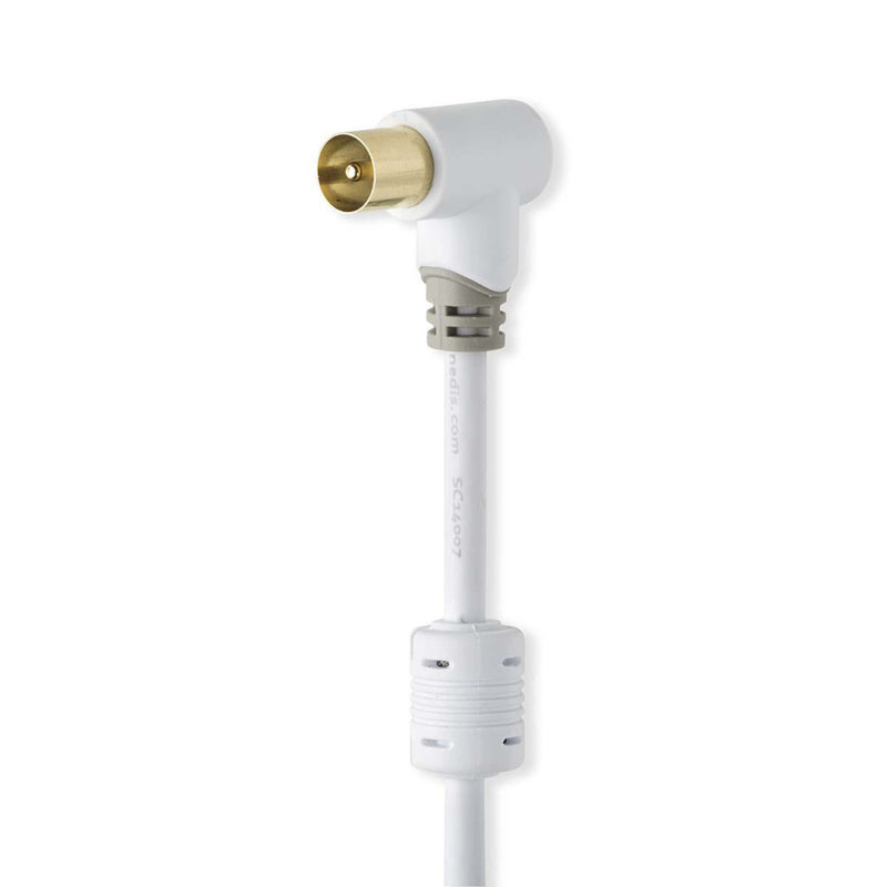 Nedis CSBP40010WT20 Coaxkabel 100 Db Iec (coax) Male - Iec (coax) Female 2,0 M Wit