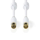 Nedis CSBP40015WT50 Coaxkabel 100 Db Iec (coax) Male - Iec (coax) Male 5,0 M Wit