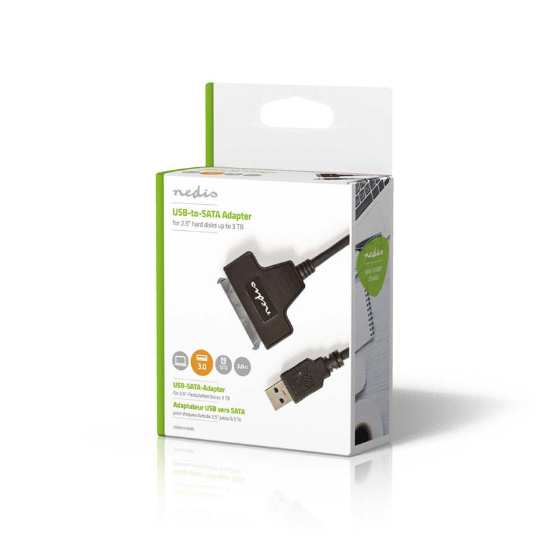 Nedis USARU3100BK Hardeschijfadapter Usb 3.0 Sata Voor Harde Schijven Van 2,5&quot;