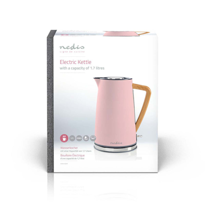 Nedis KAWK510EPK Waterkoker 1,7L 2200W Soft-Touch Roze