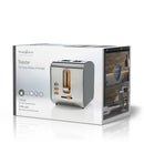 Nedis KABT510EGY Broodrooster 2 Brede Sleuven Soft-touch Grijs