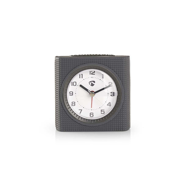 Nedis CLDK004GY Analoge Bureauklok Met Alarm Vierkant Grijs