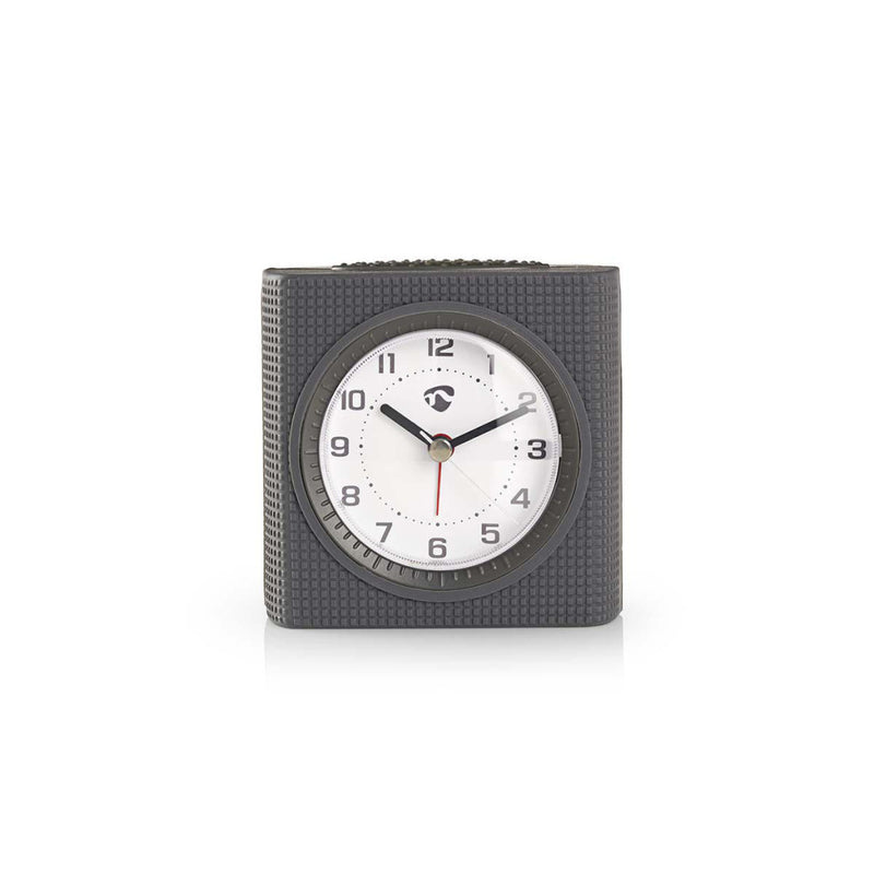 Nedis CLDK004GY Analoge Bureauklok Met Alarm Vierkant Grijs
