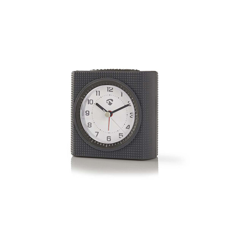 Nedis CLDK004GY Analoge Bureauklok Met Alarm Vierkant Grijs
