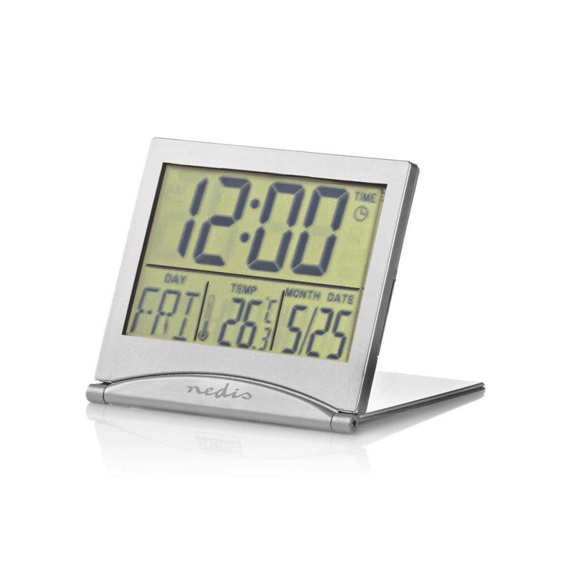 Nedis CLDK002SR Digitale Reiswekker Datum/temperatuur Zilver