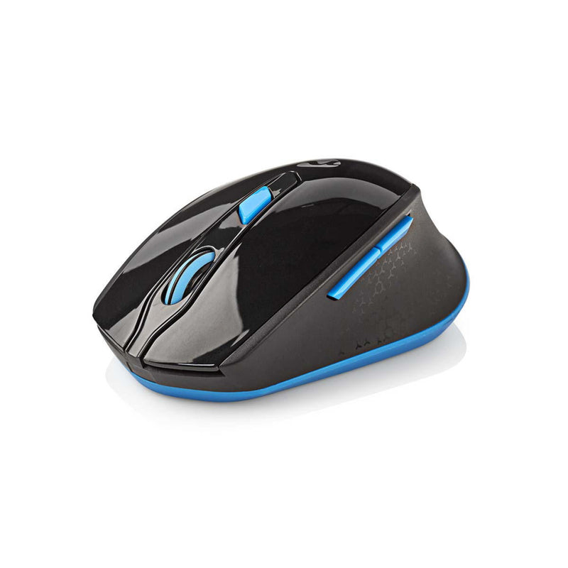 Nedis MSWS300BU Draadloze Muis 800/1200/1600 Dpi Met 6 Knoppen Zwart/blauw