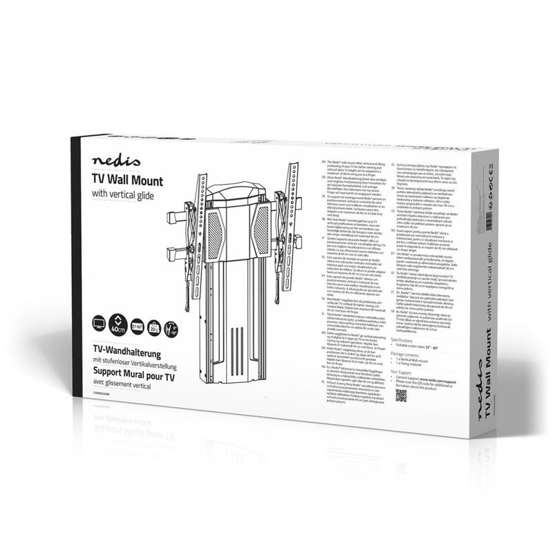 Nedis TVWM5630BK Tv-muurbeugel Verticaal 37 - 60&quot; Max. 20 Kg 0&deg; ~ -10&deg; Kantelhoek