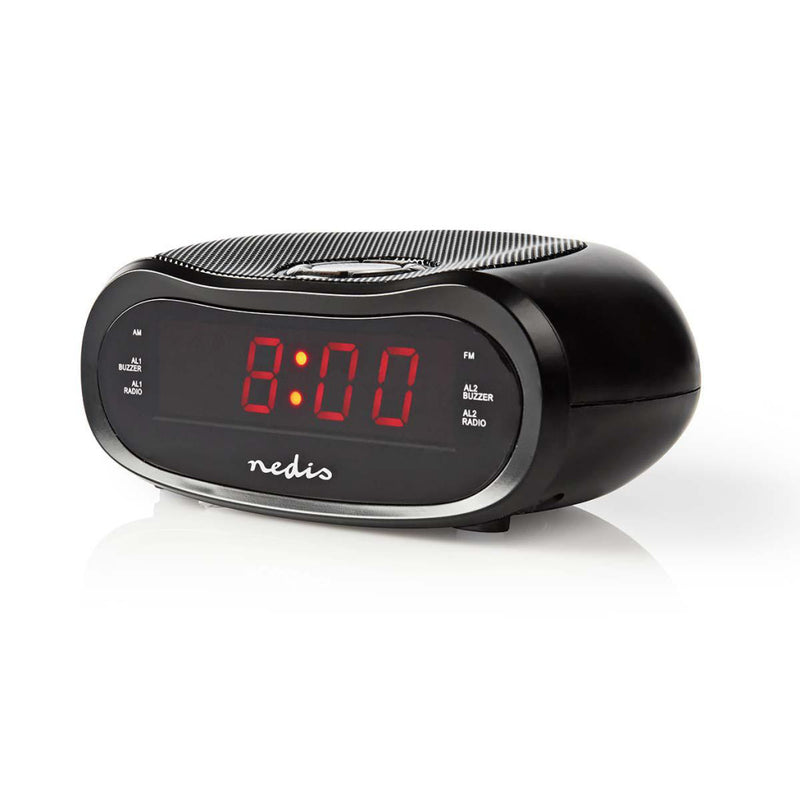 Nedis CLAR001BK Digitale Wekkerradio Led Van 0,6" Fm 20 Voorkeuze-instellingen Sluimeren