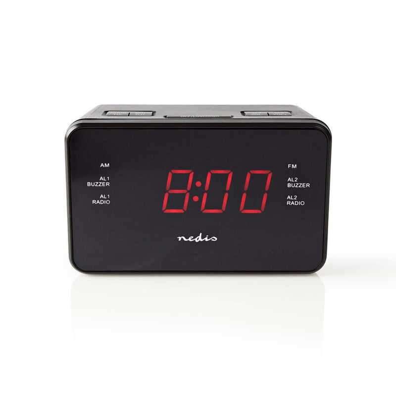 Nedis CLAR002BK Digitale Wekkerradio Led Van 0,9&quot; Fm 20 Voorkeuze-instellingen Sluimeren
