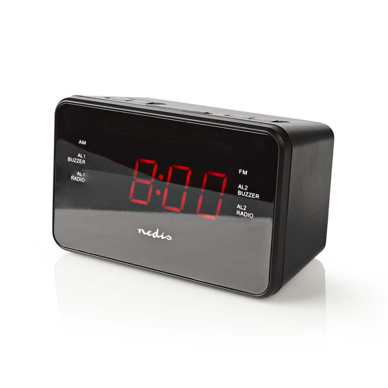 Nedis CLAR002BK Digitale Wekkerradio Led Van 0,9&quot; Fm 20 Voorkeuze-instellingen Sluimeren