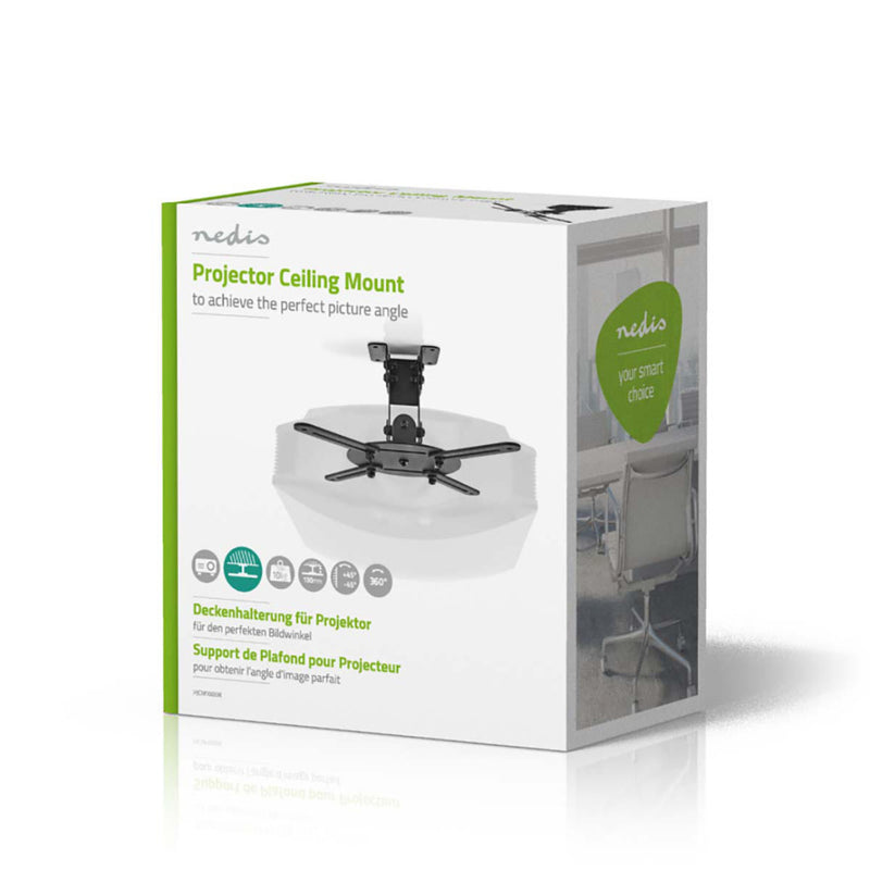 Nedis PJCM100BK Plafondbeugel Voor Projector 360&deg; Draaibaar Max. 10 Kg Afstand Tot De Muur Van