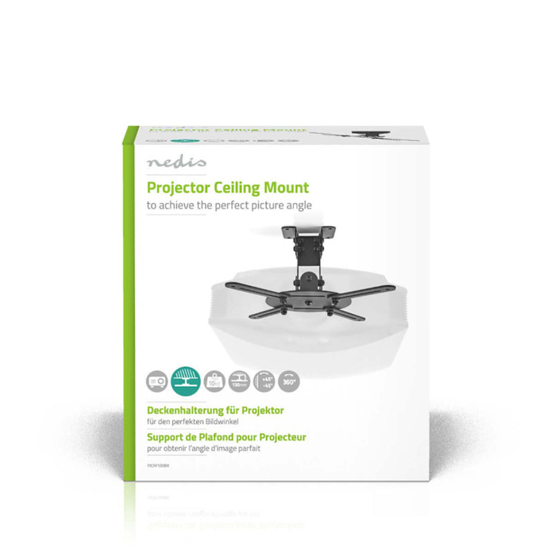 Nedis PJCM100BK Plafondbeugel Voor Projector 360&deg; Draaibaar Max. 10 Kg Afstand Tot De Muur Van