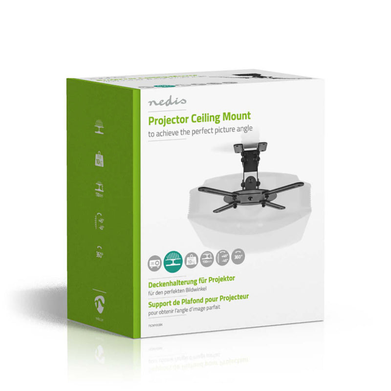 Nedis PJCM100BK Plafondbeugel Voor Projector 360&deg; Draaibaar Max. 10 Kg Afstand Tot De Muur Van