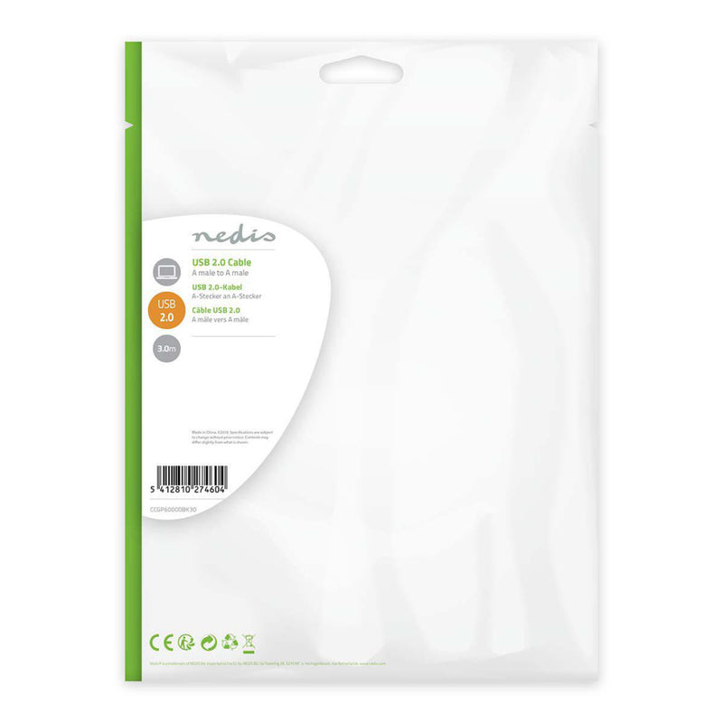 Nedis CCGP60000BK30 Usb 2.0-kabel A Male - A Male 3,0 M Zwart
