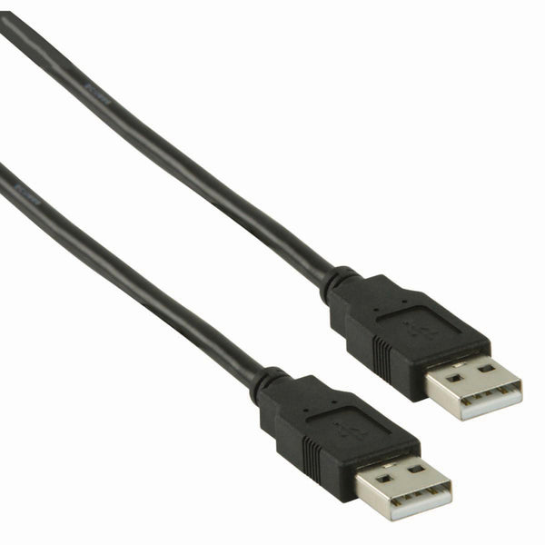 Nedis CCGP60000BK50 Usb-kabel Usb 2.0 Usb-a Male Usb-a Male 480 Mbps Vernikkeld 5.00 M Rond Pvc Zwa