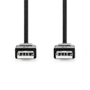 Nedis CCGP60000BK50 Usb-kabel Usb 2.0 Usb-a Male Usb-a Male 480 Mbps Vernikkeld 5.00 M Rond Pvc Zwa