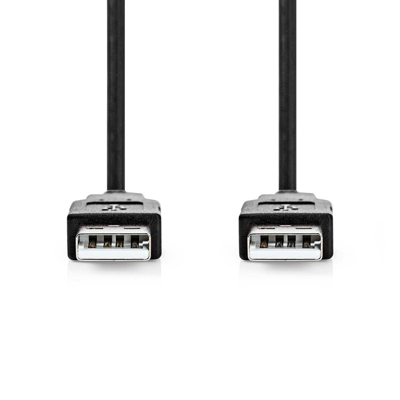 Nedis CCGP60000BK50 Usb-kabel Usb 2.0 Usb-a Male Usb-a Male 480 Mbps Vernikkeld 5.00 M Rond Pvc Zwa