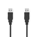 Nedis CCGP60000BK50 Usb-kabel Usb 2.0 Usb-a Male Usb-a Male 480 Mbps Vernikkeld 5.00 M Rond Pvc Zwa