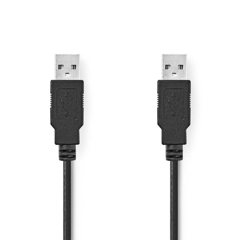 Nedis CCGP60000BK50 Usb-kabel Usb 2.0 Usb-a Male Usb-a Male 480 Mbps Vernikkeld 5.00 M Rond Pvc Zwa