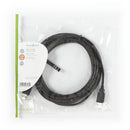 Nedis CCGP60000BK50 Usb-kabel Usb 2.0 Usb-a Male Usb-a Male 480 Mbps Vernikkeld 5.00 M Rond Pvc Zwa