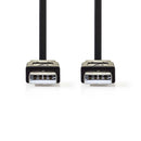 Nedis CCGP60005BK10 Platte Usb 2.0-kabel A Male - A Male 1,0 M Zwart