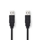 Nedis CCGP60005BK10 Platte Usb 2.0-kabel A Male - A Male 1,0 M Zwart