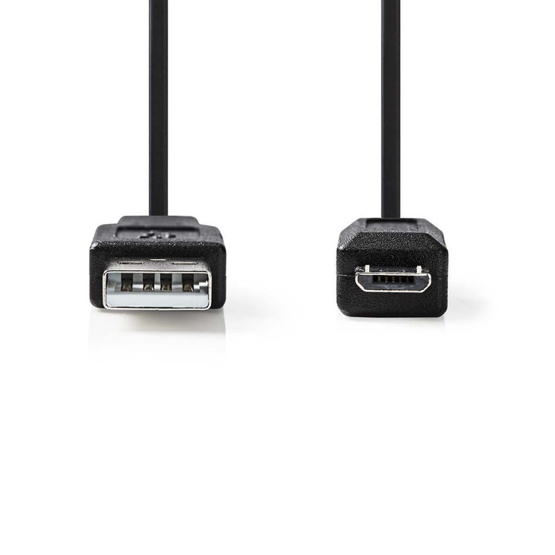 Nedis CCGP60540BK20 Usb 2.0-spiraalkabel A Male - Micro-b Male 2,0 M Zwart