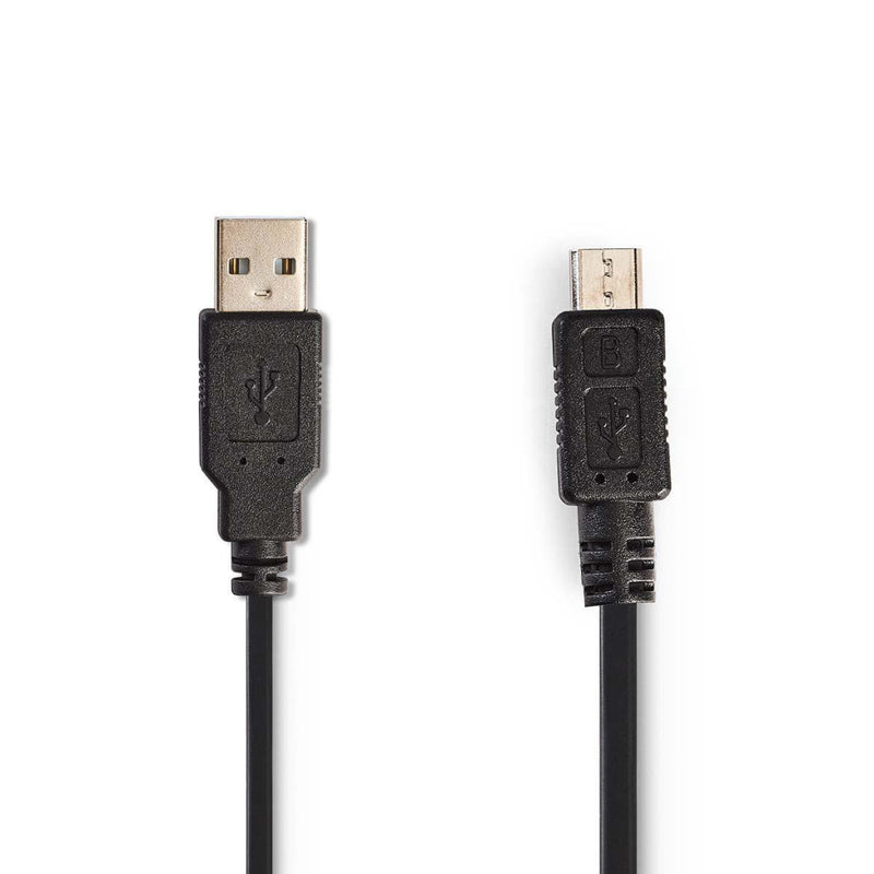 Nedis CCGP60540BK20 Usb 2.0-spiraalkabel A Male - Micro-b Male 2,0 M Zwart