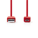 Nedis CCGP60410RD10 Usb 2.0-kabel A Male - Micro-b Male 1,0 M Rood
