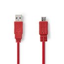 Nedis CCGP60410RD10 Usb 2.0-kabel A Male - Micro-b Male 1,0 M Rood