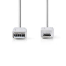 Nedis CCGP60410WT10 Platte Usb 2.0-kabel A Male - Micro-b Male 1,0 M Wit