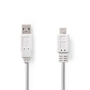 Nedis CCGP60410WT10 Platte Usb 2.0-kabel A Male - Micro-b Male 1,0 M Wit