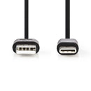 Nedis CCGP60600BK01 Usb 2.0-kabel Type-c? Male - A Male 0,1 M Zwart