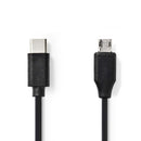 Nedis CCGP60750BK10 Usb 2.0-kabel Type-c? Male - Micro-b Male 1,0 M Zwart