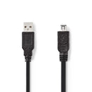 Nedis CCGP60200BK20 Usb 2.0-kabel A Male - Hirose Mini 4-pins Male 2,0 M Zwart