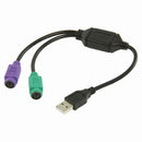 Nedis CCGP60830BK03 Usb - Ps/2-adapterkabel Usb-a Male - 2x Ps/2 Female 0,3 M Zwart