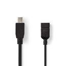 Nedis CCGP60315BK02 On-the-go Usb 2.0-kabel Mini 5-pins Male - A Female 0,2 M Zwart