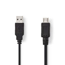 Nedis CCGP60400BK20 Usb 2.0-kabel A Male - Micro-a Male 2,0 M Zwart