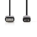 Nedis CCGP60515BK02 On-the-go Usb 2.0-kabel Micro-b Male - A Female 0,2 M Zwart