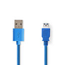 Nedis CCGP61010BU20 Usb 3.0-kabel A Male - A Female 2,0 M Blauw